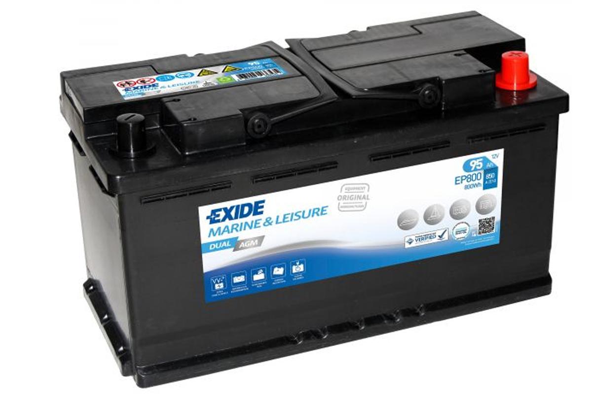 EXIDE Dual AGM EP600 12V 70Ah AGM Start- und Versorgungsbatterie - AC
